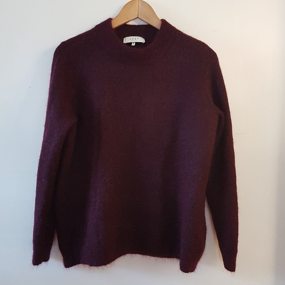 JUST FEMALE Chiba Lurex Knit Sweater in Burgundy - Picture 5 of 10
